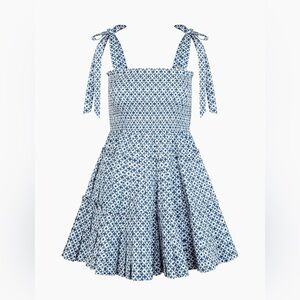 NWT Hill House The Ribbon Charlotte Nap Dress - Navy Navy Circular Lattice